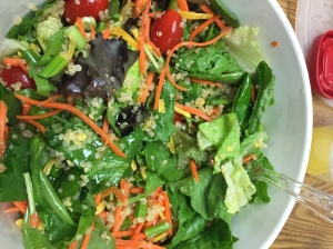 My delicious salad with coconut lime quinoa.  I know you're surprised that it wasn't a cupcake. 